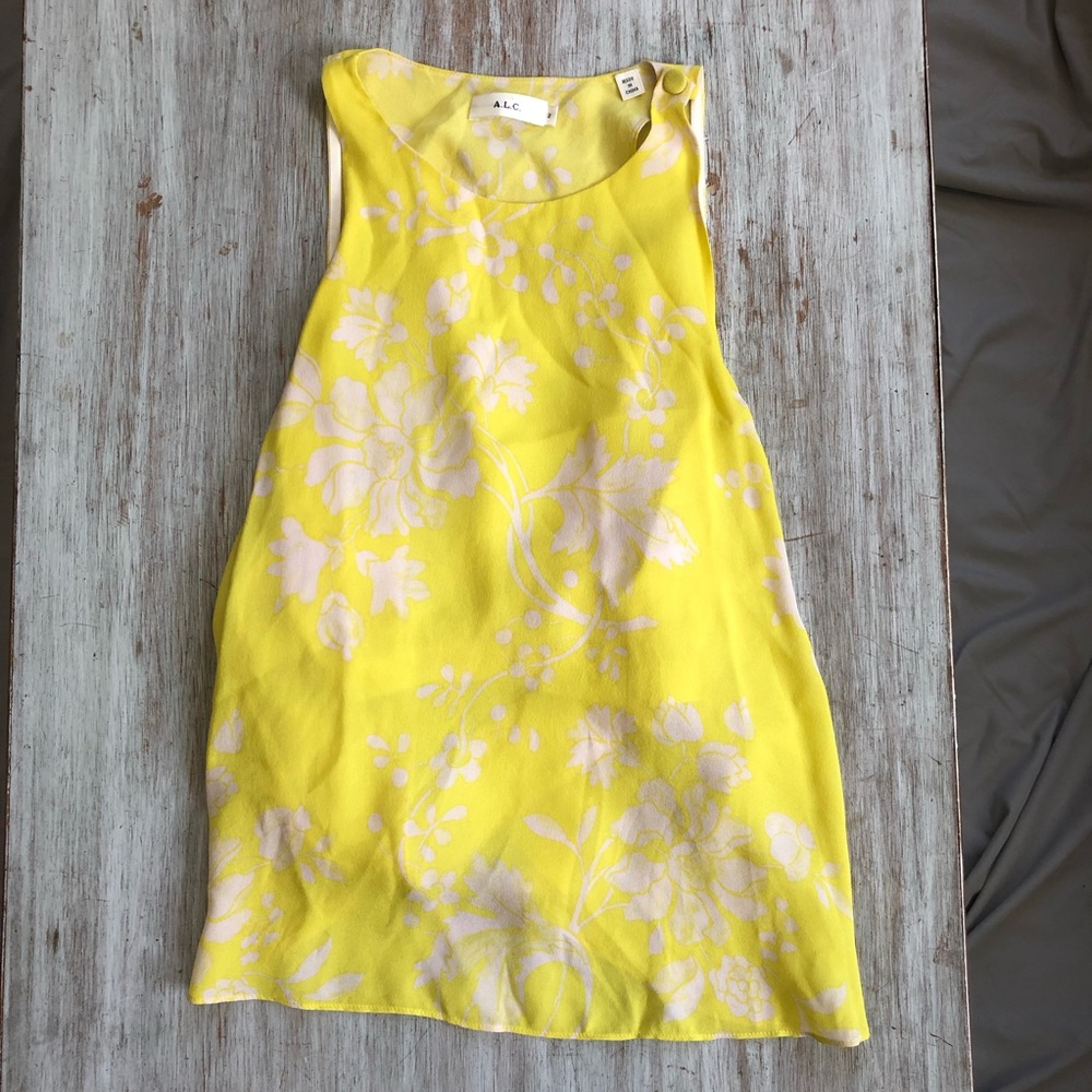 ALC silk high neck open back top